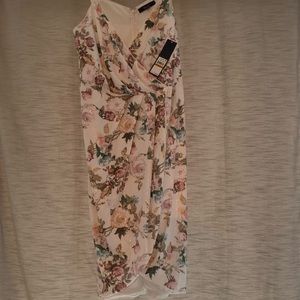 Rachel Roy NWT 16W Sequin Floral Faux Wrap Dress
